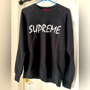 Supreme crewneck sweater, white logo size medium